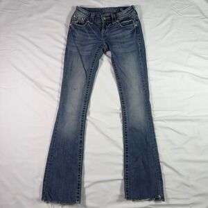 Miss Me Jeans Womens Size 24 Boot Cut Embellished Pockets Low Rise Denim